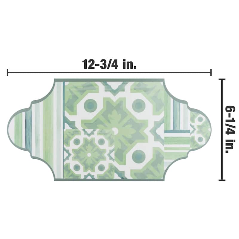 Merola Tile Royal Garden Provenzal Green 6-1/4" x 12-3/4" Porcelain Floor and Wall Tile