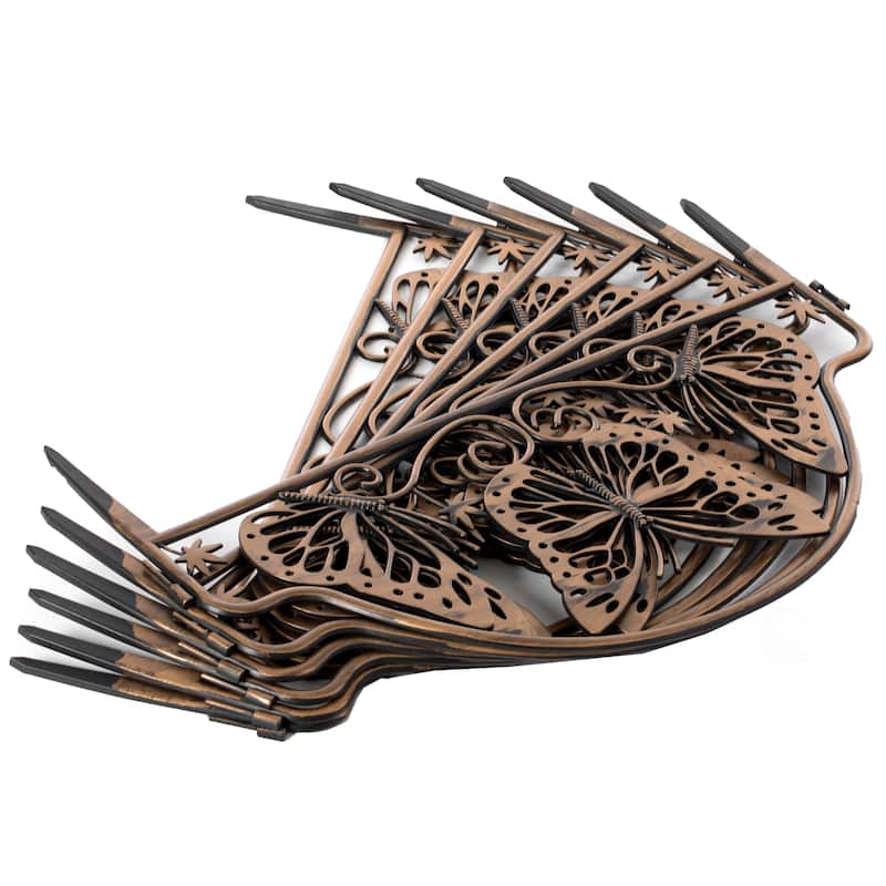 Decorative Butterfly Design Plastic Fence Garden Edging Landscape Border Path Panel, Pack of 6