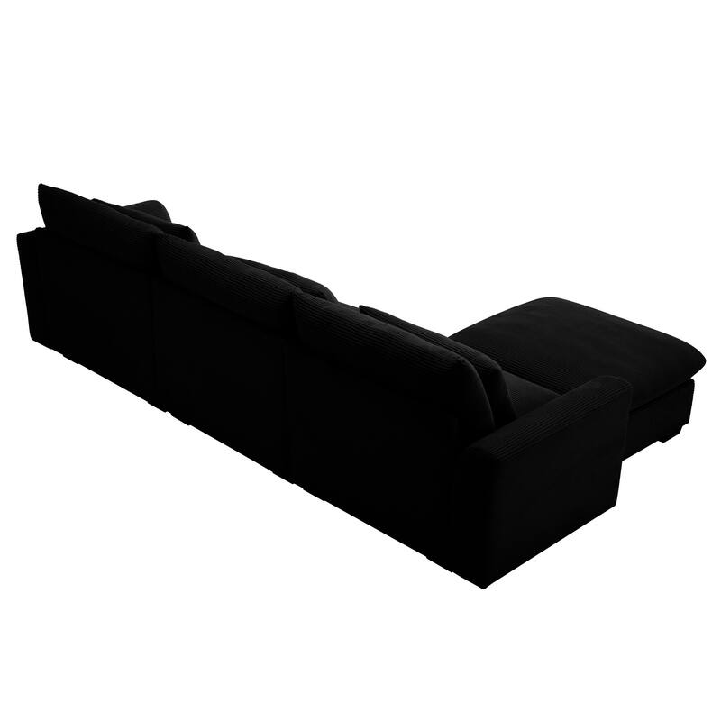 GDFStudio- Ravenscroft Corduroy Modular Sofa With Storage Ottoman