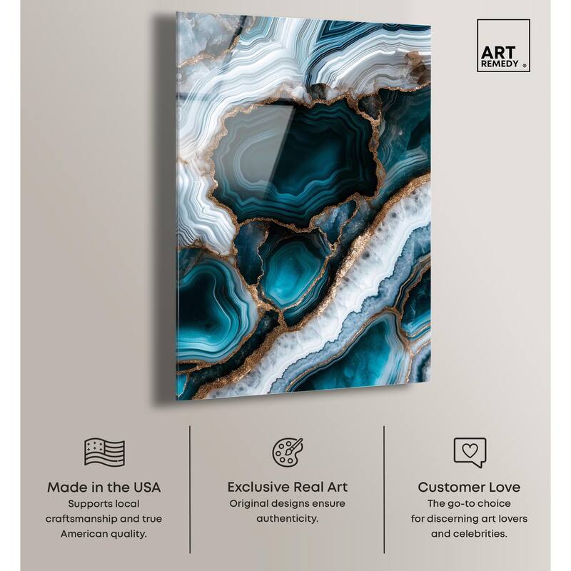 Teal Tectonic I Acrylic by Art Remedy, Ready to Hang