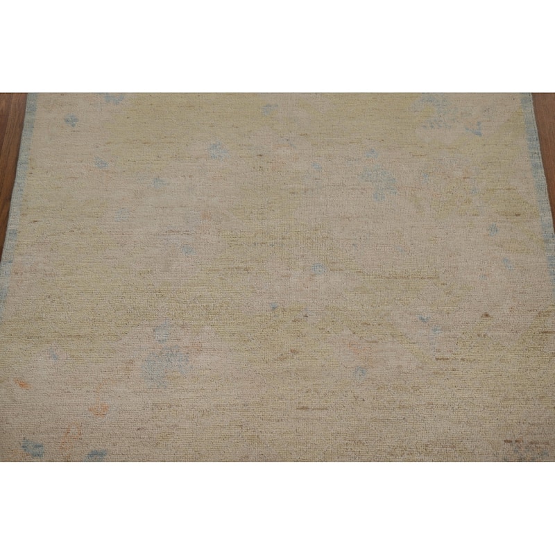 Muted Geometric Art Deco Oriental Area Rug Hand-knotted Wool Carpet - 3'10" x 4'11"