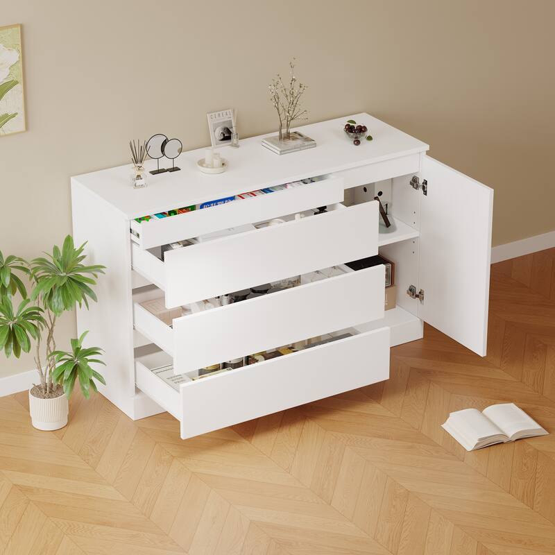 Modern Design Wooden Side Cabinet With Hidden Drawers