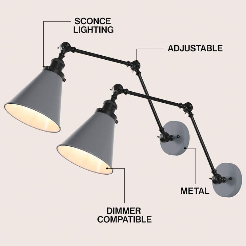 Rover 7" Adjustable Arm Metal LED Wall Sconce by JONATHAN Y