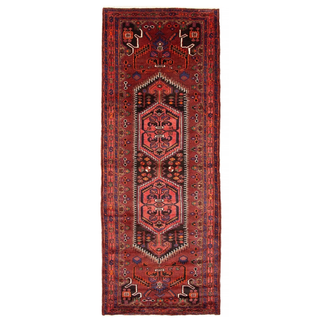 ECARPETGALLERY Hand-knotted Andelz Red Wool Rug - 3'8 x 9'10