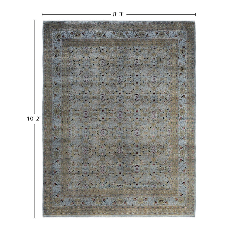 Fine Vibrance One-of-a-Kind Hand-Knotted Area Rug - Gray, 8' 3" x 10' 2" - 8' 3" x 10' 2"