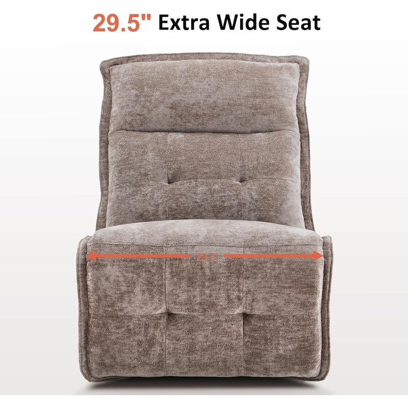 MCombo Armless Power Recliner Chair with USB Ports, 3.5" Wall Clearance Electric Reclining Sofa Chair for Living Room, ALR01
