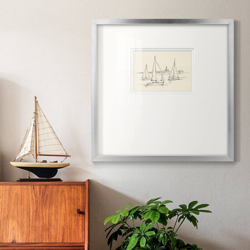 Coastal Contour Sketch IIPremium Framed Print