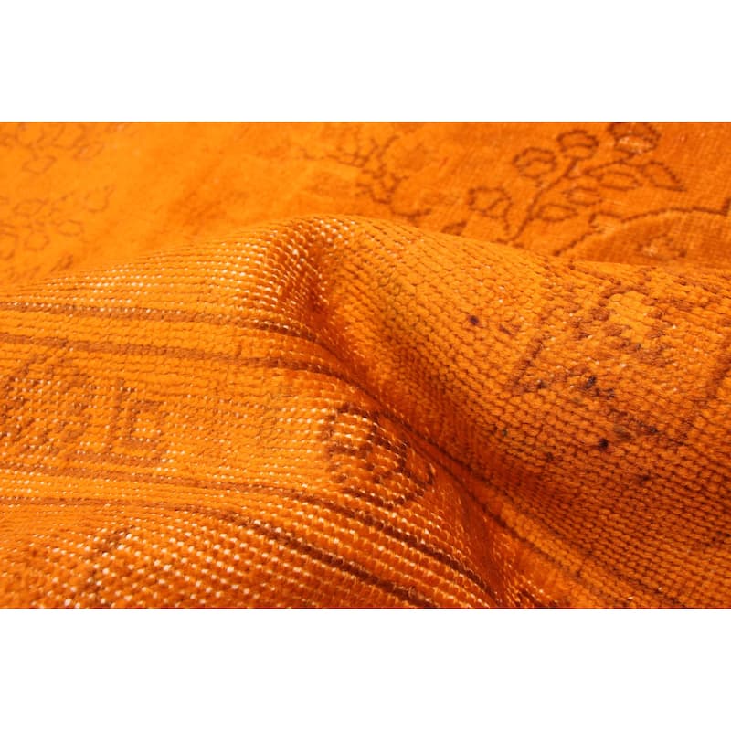 ECARPETGALLERY Hand-knotted Color Transition Orange Wool Rug - 6'6 x 9'2