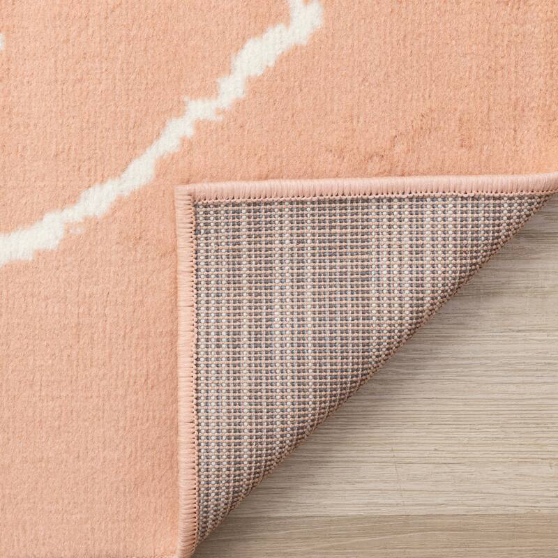 Forte Pink White XO Playing Board Area Rug