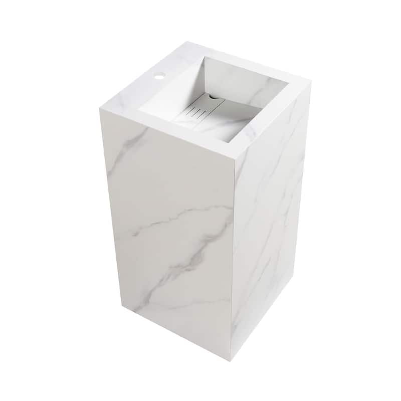 Fine Fixtures Grand Collection, Elegant Square Shaped Pedestal Sink