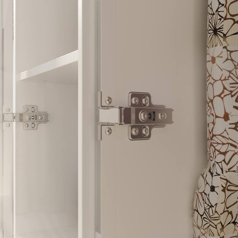Wardrobe Armoire Wooden Closet with Tempered Glas Door With LED Light