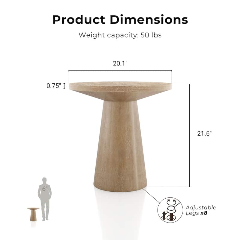 Furniture of America Vitten Contemporary Oak Rubberwood 2-Piece End Table Set