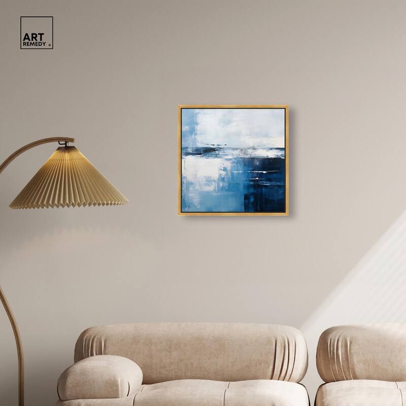Layers of Blue Canvas by Art Remedy