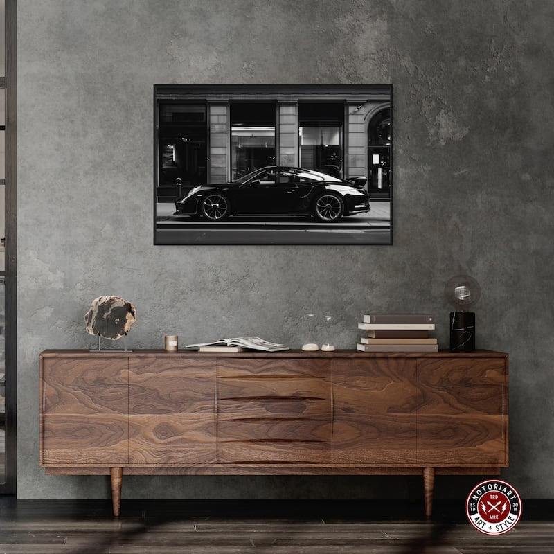 Notoriart City Streets Car Framed Car 1 Piece Canvas Wall Art