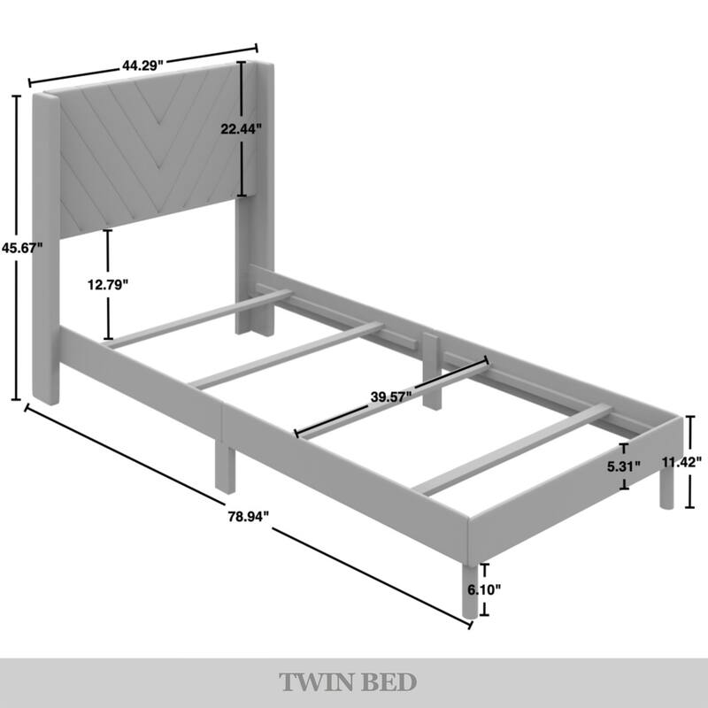 CraftPorch Shabby Chic Velvet Upholstered Bed