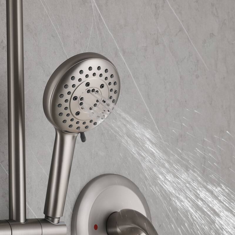 Pressure Balanced Rainfall Shower System with 5 Function Handheld Shower