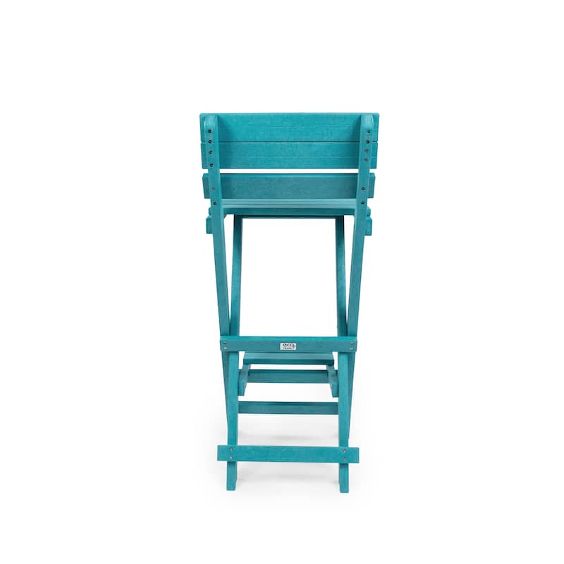 Key West Fully Assembled All-Weather Recycled HDPE Outdoor Folding Bar Stool