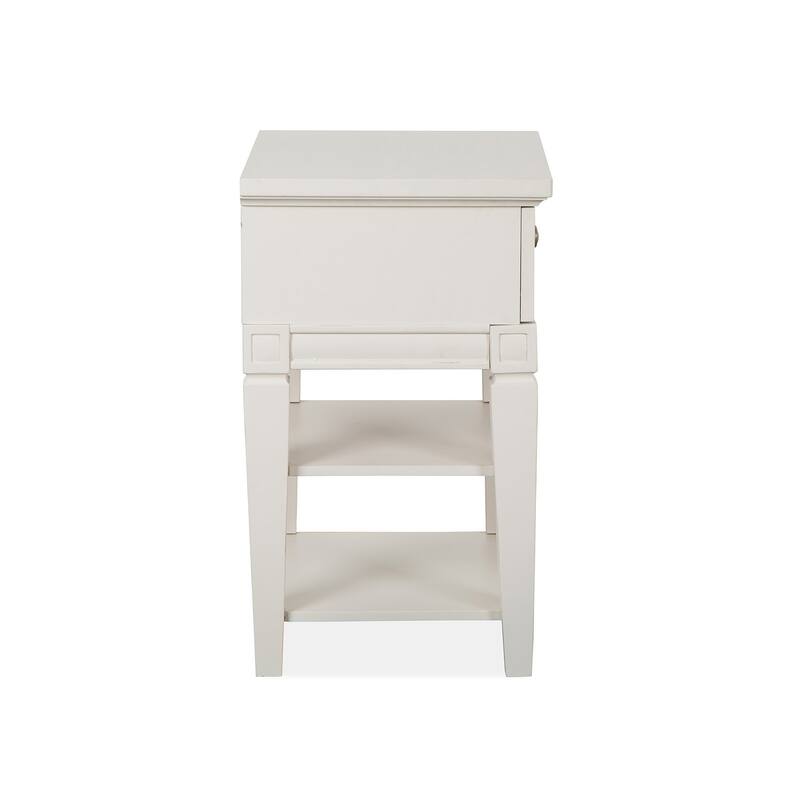 Magnussen Home Willowbrook Egg Shell White with Slight Rub Through Open Nightstand