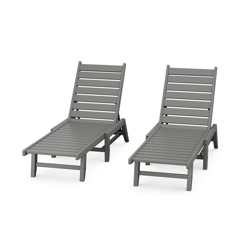 POLYWOOD Canyon 2 Pack Chaise Set - Slate Grey