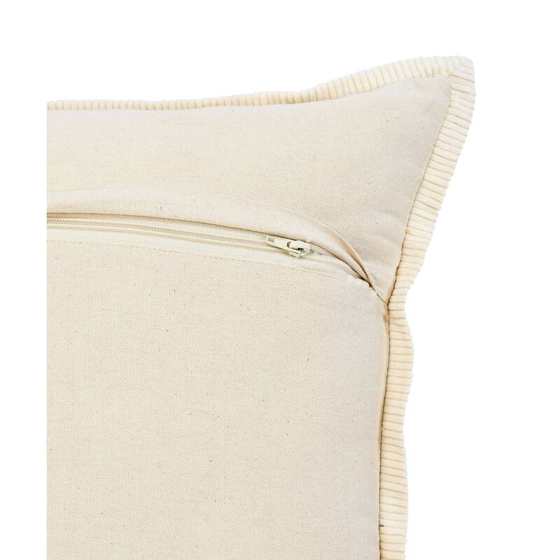 20" Yellow and Cream Framed Square Throw Pillow