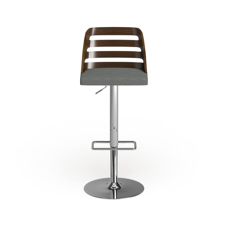 Carson Carrington Oglala Mid-century Modern Walnut Finished Adjustable Bar Stool