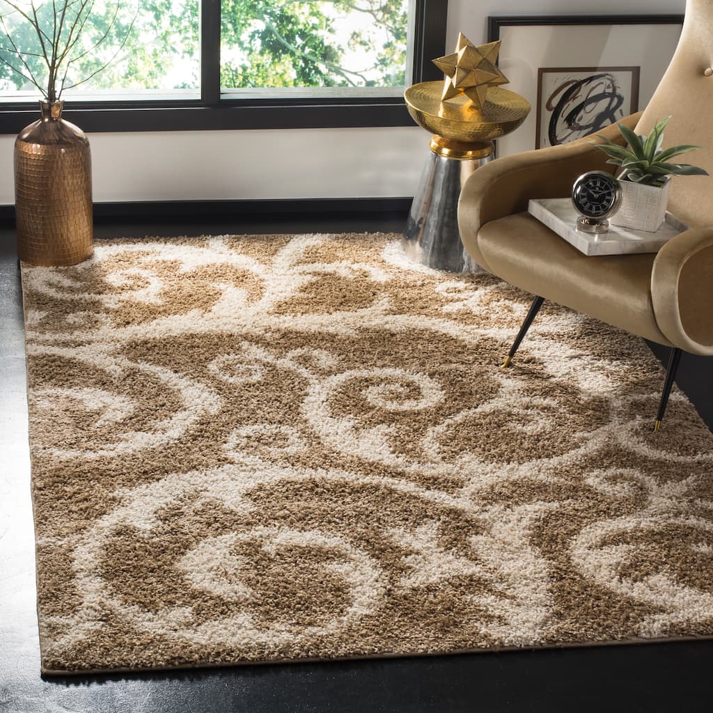 SAFAVIEH New Nadine Shag Grozda Scroll Rug