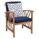 preview thumbnail 28 of 117, SAFAVIEH Fontana 4-piece Acacia Solid Wood Outdoor Conversation Patio Set