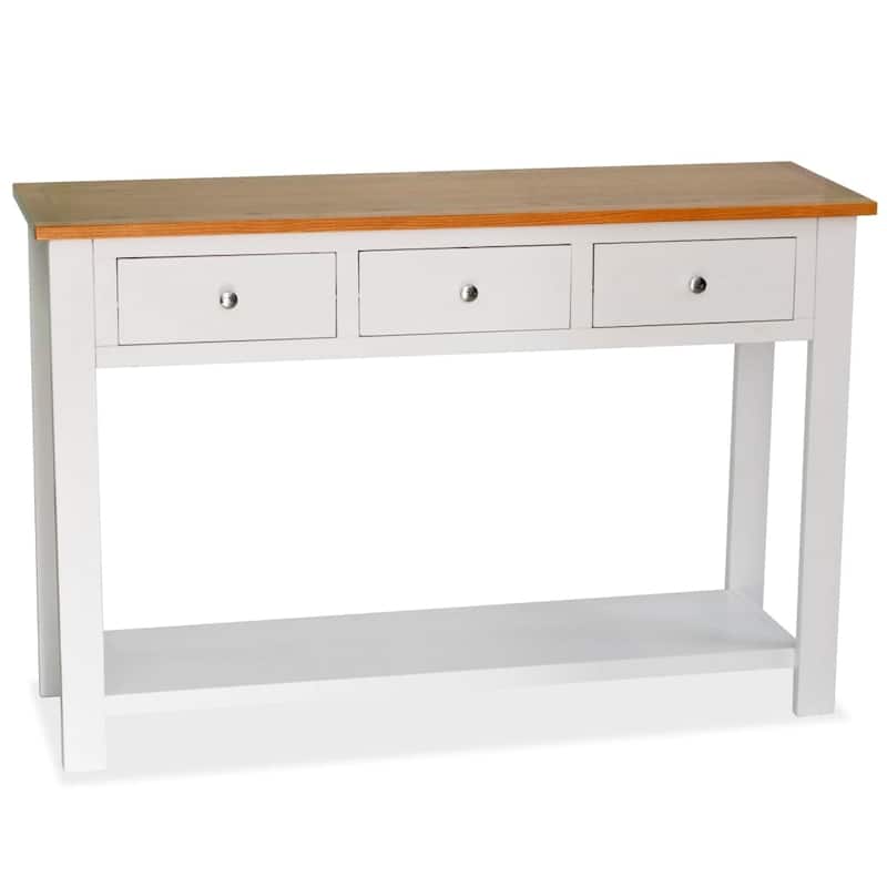 vidaXL Console Table 46.5"x13.8"x30.3" Solid Oak Wood