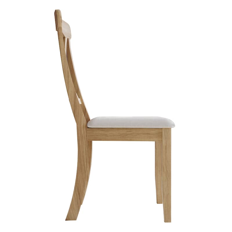 CraftPorch Farmhouse Style Wooden Dining Chairs (Set of 2) - N/A