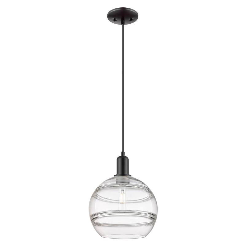 Innovations Lighting Endless Possibilities Arcadia - Rochester - 1 Light 10" Cord Hung Mini Pendant - Clear/Matte Black