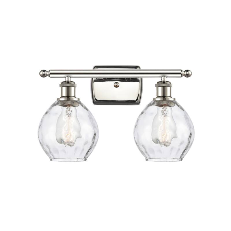 Innovations Lighting Small Waverly 2 Light 16" Wide Bathroom Vanity - Polished Nickel / Clear