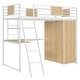preview thumbnail 4 of 17, White Twin Metal Wood Loft Bed with L-shape Desk