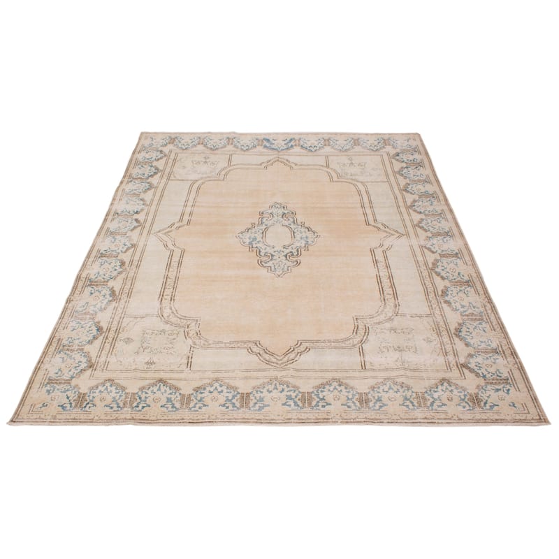 ECARPETGALLERY Hand-knotted Antalya Vintage Beige Wool Rug - 8'1 x 11'0