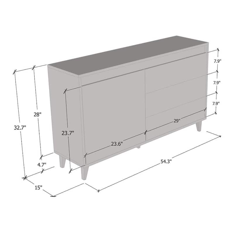 Nord 54" Sideboard - 32.7" H x 54.3" W x 15" D