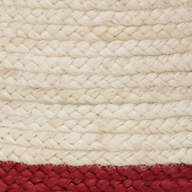 Sevita Two-Tone Off-White Jute Decorative Storage Basket with Handles