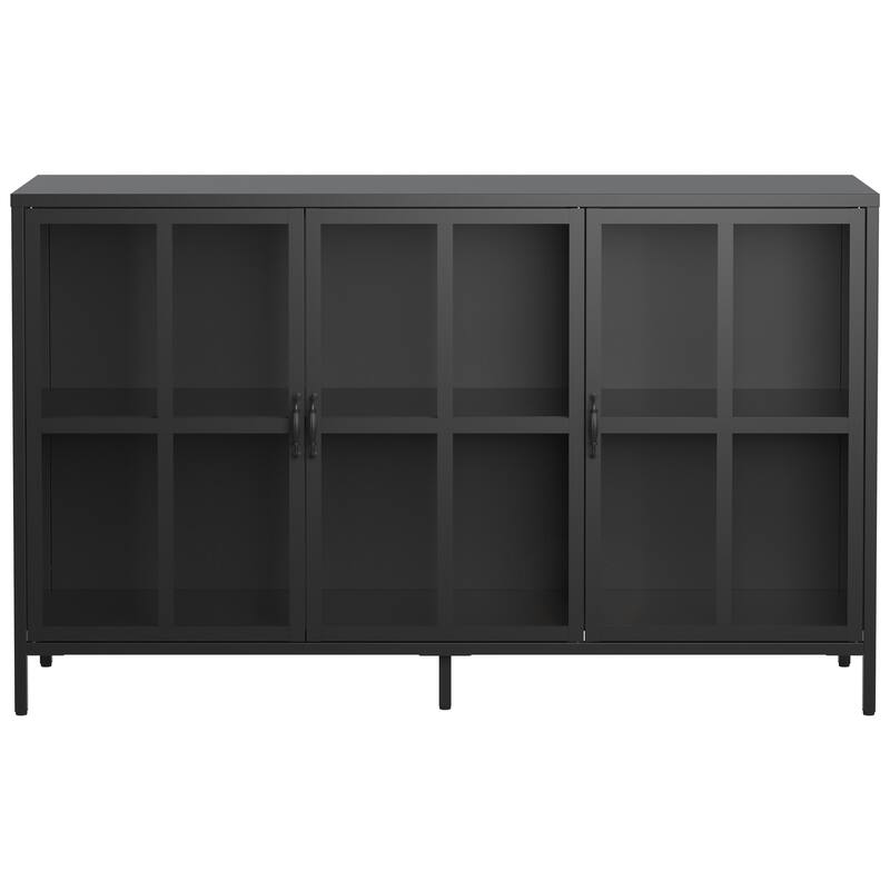 55"L Metal Storage Sideboard Buffet Cabinet