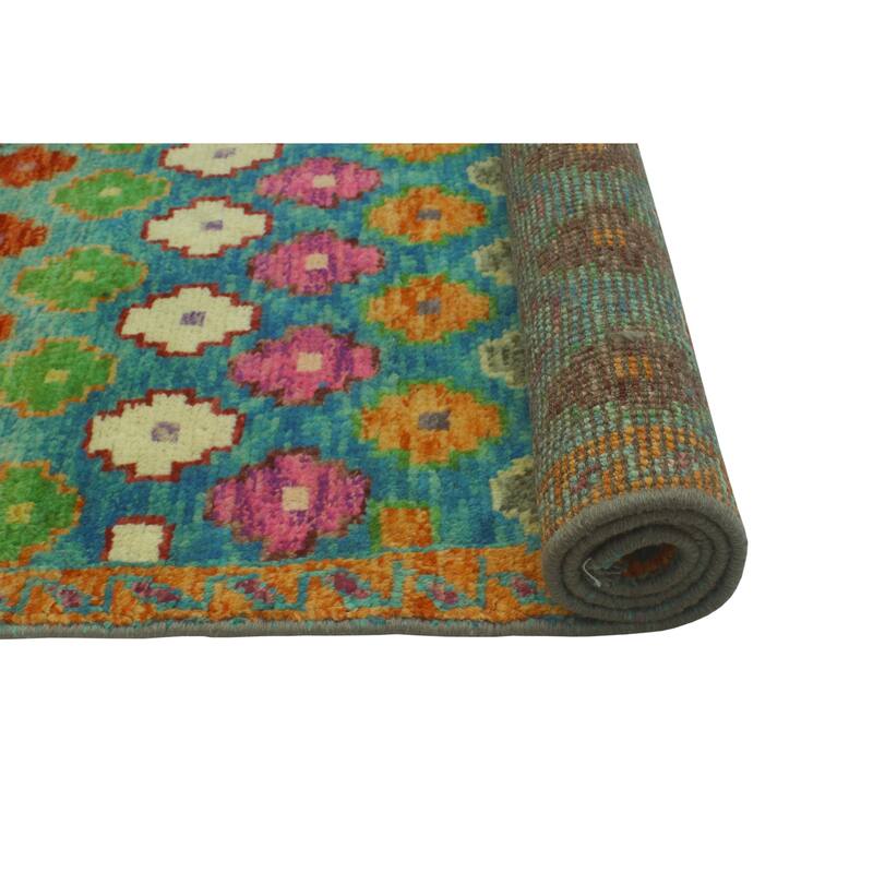 Balochi Ahriman Blue/Gold Rug - 3'4" x 4'9"