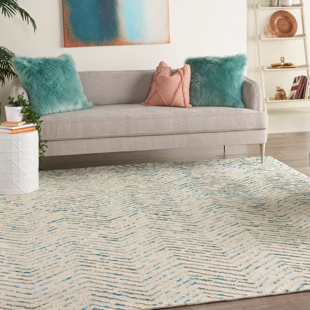 Nourison Vail Textured Herringbone Wool Area Rug