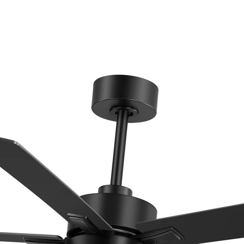 52 Inch Black 5-Blade Integrated LED Ceiling Fan with Light Remote