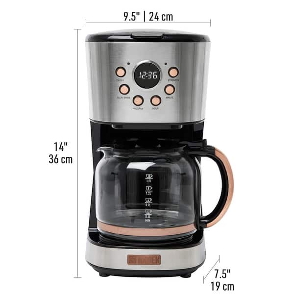 dimension image slide 1 of 4, Haden Heritage 12-Cup Programmable Coffee Maker