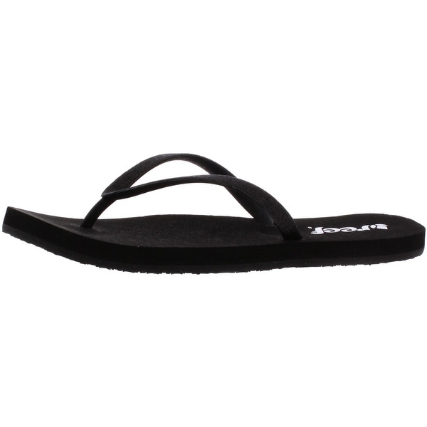 black sparkly flip flops