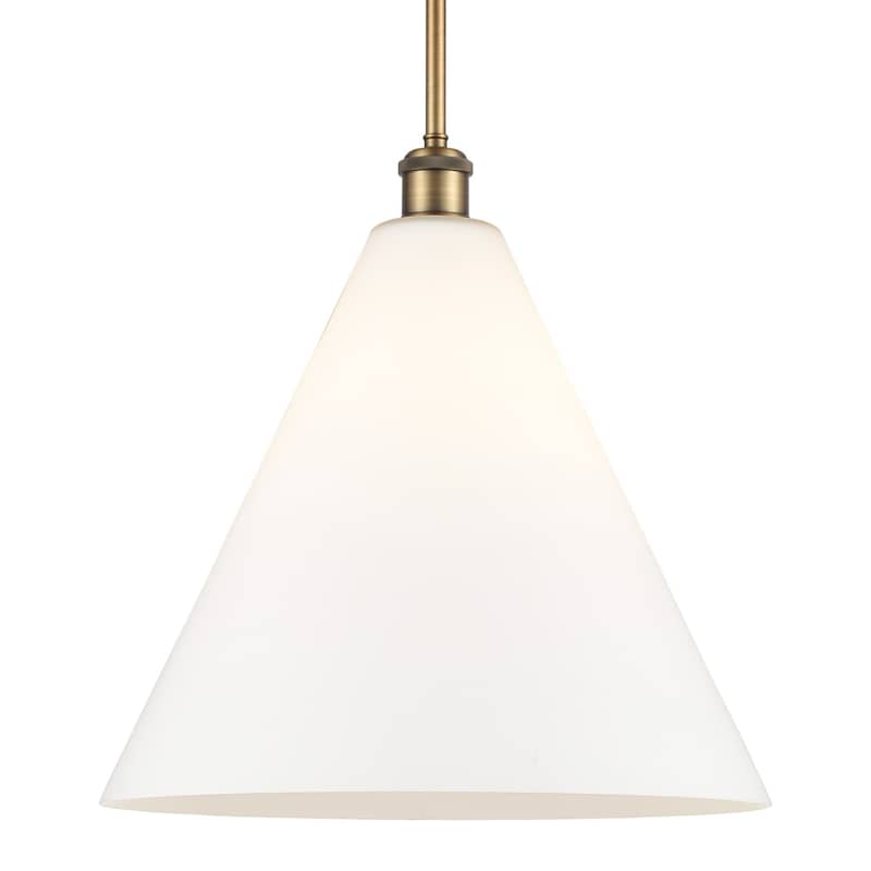Innovations Lighting 516-1S-17-16 Berkshire Pendant Berkshire 16" Wide - Brushed Brass / Matte White