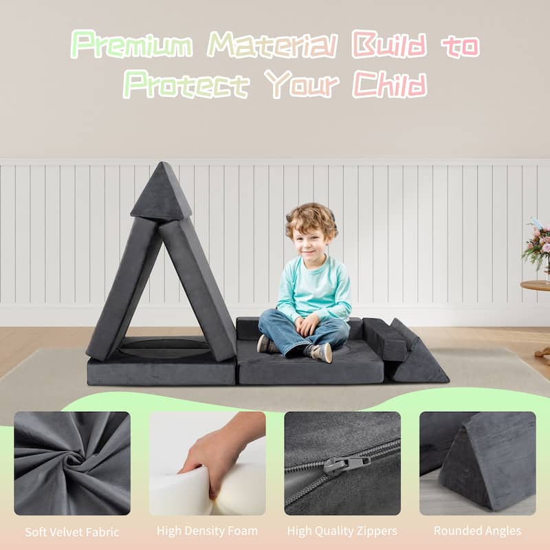 18-Piece Soft Building Blocks Set for Kids – Educational Foam Block Sofa for Climbing, Stacking & Creative Play