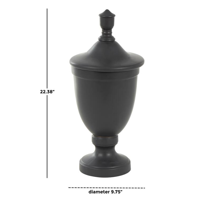 Black or White Ceramic Fluted Urn Shaped Decorative Jars with Lid