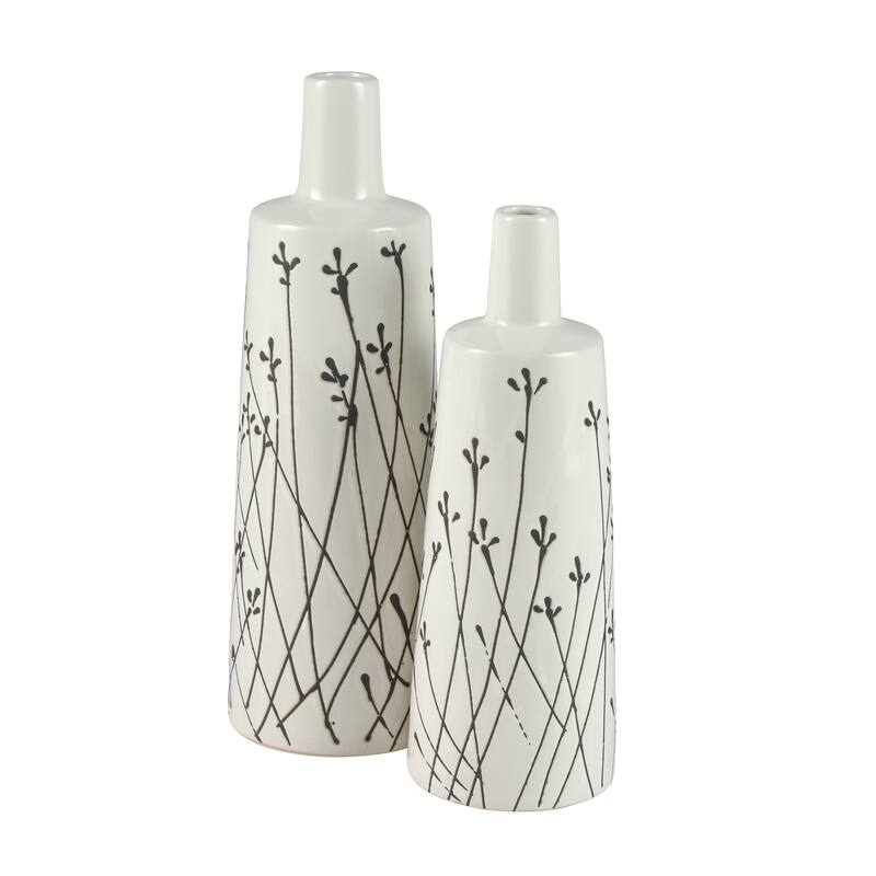 Elk Home Melton White Earthenware 4.5 Inch Wide Vase