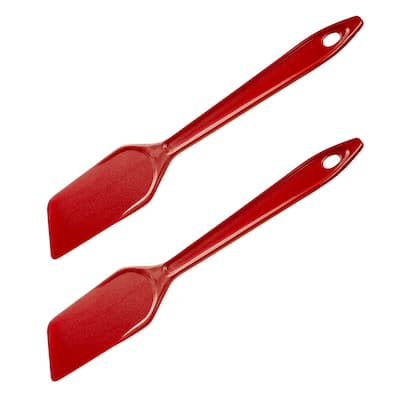 Hutzler 11-inch LOPOL Reinforced Nylon Spatula Scraper, Set of 2 - Red