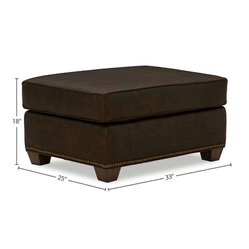 Oswynn Genuine Leather Ottoman
