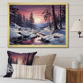 Designart "Pine Tree Winters Magic III" Tree Pine Framed Canvas Art ...