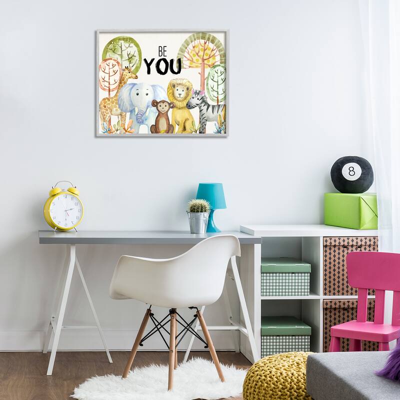 Stupell Be You Jungle Animals Framed Giclee Art Design By Kim Allen