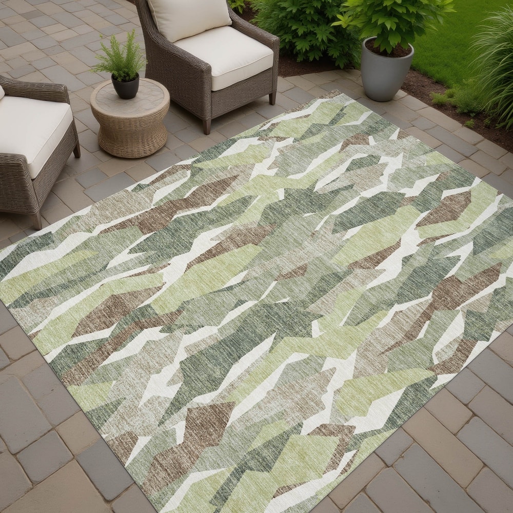 Machine Washable Indoor/ Outdoor Contemporary Dylan Chantille Rug